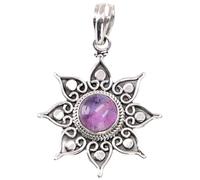 GURU SHOP Colgante de plata étnica, colgante de sol brasileño, normal, Plata esterlina, Sin piedras preciosas