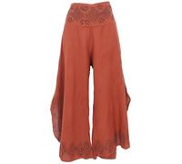 GURU SHOP Cómodos pantalones de verano con aspecto natural, falda, pantalones de plazzo, para mujer, algodón, naranja oxidado, 42