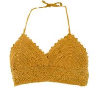 GURU SHOP Crochet Top Bikini Top Playa Hippie Bra Mujer, mostaza, 75A