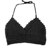 GURU SHOP Crochet Top Bikini Top Playa Hippie Bra Mujer, Negro , 75A