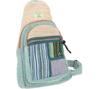 GURU SHOP Cross Body Bag, Mochila, Mochila de ocio, Patchwork cáñamo, Bolso de hombro, Unisex - Adulto, 35 x 22 x 9 cm, petróleo, Einheitsgröße, Casual