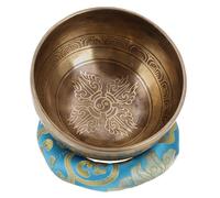 GURU SHOP Cuenco tibetano grabado a mano con mazo y cojín, diámetro de 14 cm, modelo 1