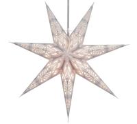 Guru-Shop Estrella de Papel Iluminada de Adviento Plegable, Poinsettia 60 cm - Menorah 7 Nature, Star Fensterdeko