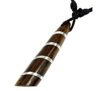 GURU SHOP Ethno - Cadena de madera con incrustaciones de metal, normal, Madera, Sin piedra preciosa