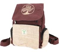GURU SHOP Ethno - Mochila de cáñamo con bordado, unisex, para adultos, 35 x 25 x 12 cm, marrón, Talla única