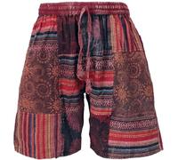 GURU SHOP Ethno - Pantalones cortos de yoga para hombre, borgoña, 50