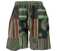 GURU SHOP Ethno - Pantalones cortos de yoga para hombre, de algodón, verde, 46