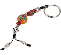 GURU SHOP Ethno Tibet - Llavero tibetano para bolso, diseño de joyas budistas, color ámbar