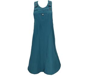 GURU SHOP Falda de peto, vestido de tirantes, falda hippierrock, mujer, algodón, faldas/largas, ropa alternativa, petróleo, 40