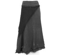 Guru-Shop, Goa Falda del Abrigo, Falda Hippie, Negro, Algodón, Tamaño:One Size, Faldas Largas