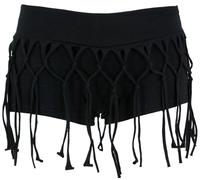 GURU SHOP Goa Pantys, Psytrance Hotpants, Shorts - Negro, Mujer, Algodón, Talla: S