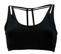 GURU SHOP Goa Psytrance Bikini Top Goa Top, Pixi Yoga Bra, Mujer, Algodón, Top & Camisetas alternativa ropa Negro Medium-Large