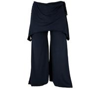 GURU SHOP Goa Psytrance - Pantalones de verano 3/4, pantalones de yoga, pantalones de festival, pantalones de bateo para mujer, sintéticos, Negro , 40