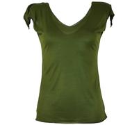 GURU-SHOP, Goa Psytrance Pixi Camisa, Oliva, Algodón, Tamaño:S/M (38), Camisetas, Camisetas, Camisetas