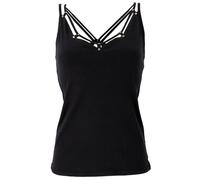GURU SHOP Goa Psytrance Top Pixi Top, Mujer, Algodón, Tops & Camisetas alternativa ropa Negro Medium-Large