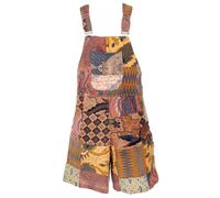 GURU SHOP Goa Short Patchwork Peto Corto Upcycling Boho Peto Mujer, marrón, 42