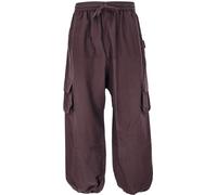 GURU SHOP Goahose, Pantalones de yoga para hombre, cómodos, informales, de algodón, marrón oscuro, 54