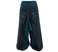 GURU-SHOP, Harem Pants Pluderhose Pumph Pants Aladdin Pants Spiral, Negro/gasolina, Algodón, Tamaño:M (38), Pantalones Pluderhosen y Aladin