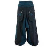 GURU-SHOP, Harem Pants Pluderhose Pumph Pants Aladdin Pants Spiral, Negro/gasolina, Algodón, Tamaño:S (36), Pantalones Pluderhosen y Aladin