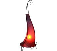 Guru-Shop Lámpara Henna, Lámpara de Mesa de Cuero/lámpara de Mesa - Alban, Rojo, Decuero, Color: Rojo, 70x22x22 cm, Lámparas de Mesa Orientales