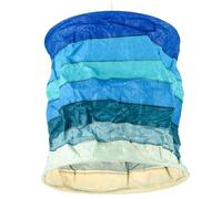 Guru-Shop Lmpara de Papel Redonda, Pantalla de Papel Lokta Annapurna Stripes, Papel Hecho a Mano - Azul, PapelLokta, 30x28x28 cm, Lmparas de Techo Asiticas de Tela de Papel