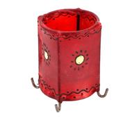 Guru-Shop Luz de té Oriental `Henna` No. 2, Rojo, Decuero, Color: Rojo, 13x9x9 cm, Portacandelitas Portavelas