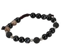 GURU SHOP Mala - Pulsera tibetana de Handmala para yoga, 8 mm, ágata negra
