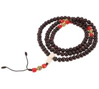 GURU SHOP Mala tibetana de piedras semipreciosas, cadena de oración budista, cadena de meditación, cadena de yoga, madera/oro