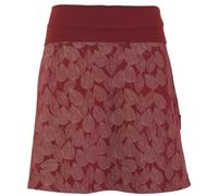 GURU-SHOP, Mini Falda, Falda Boho Plate Skirt Otoño Hojas Print Organic, Berry, Algodón, Tamaño:L (40), Faldas Cortas