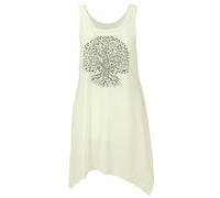 GURU SHOP Mini vestido étnico para mujer, Crema/Tree Of Life, 42