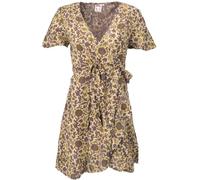 GURU SHOP Minivestido chic para mujer, vestido cruzado, estampado de bloques de verano, sintético