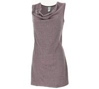 GURU SHOP Minivestido con cuello en cascada, cómodo sin mangas, mini vestido para mujer, ropa alternativa, pardo, 40