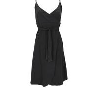 GURU SHOP Minivestido de algodón orgánico, vestido envolvente, vestido de verano, para mujer, vestidos cortos, ropa alternativa, Negro , 40