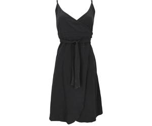GURU SHOP Minivestido de algodón orgánico, vestido envolvente, vestido de verano, para mujer, vestidos cortos, ropa alternativa, Negro , 40