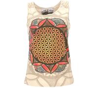 GURU SHOP Mirror - Camiseta de tirantes para mujer, de algodón, Flower Of Life/Sand, 40