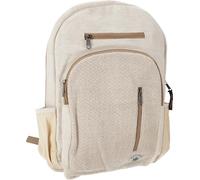 GURU SHOP Mochila de Cáñamo Ethno - Rayas Mostaza, Unisex - Adultos, De Color Beige, Elcáñamo, Tamao:One Size, 40x35x20 cm, Mochilas y Bolsas de Deporte