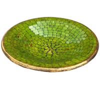 Guru-Shop Mosaico Verde Tazón de Fuente Redondo, Tamaño: Grande (Ø 46 Cm), Cuencos de Mosaico