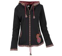 GURU SHOP Nepal Ethno Chaqueta Bordada Boho Chaqueta, Mujer, blanco / rojo, 42