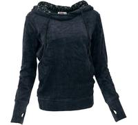 GURU SHOP Nicki Suéter con Capucha Suave Sudaderas Terciopelo Sudadera - Negro Mujer Algodón, Negro , M
