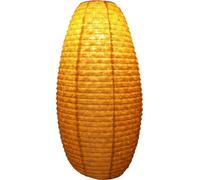 Guru-Shop Pantalla de Papel Lokta Ovalada, Lámpara Colgante Corona - Amarillo, PapeldeLokta, 60x30x30 cm, Lámparas de Techo Asiáticas Lámparas de Papel Tela