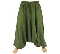 GURU-SHOP, Pantalón de Harén Pluderhose Pumphose Aladdin Pantalón de Algodón, Verde, Tamaño:40, Pantalones Pluderhosen y Aladin