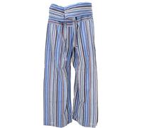 GURU-SHOP, Pantalón de Pesca Tailandés de Algodón Fino Tejido a Rayas, Pantalón Envolvente, Pantalón de Yoga, M/L Rojo, Tamaño:One Size, 3/4 Fisherman Hosen