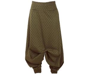 GURU-SHOP, Pantalones Afganos, Pantalones de Harén, Pluderhose, Pumphose, Pantalones de Aladdin, Olive, Algodón, Tamaño:38, Pantalones Pluderhosen y Aladin