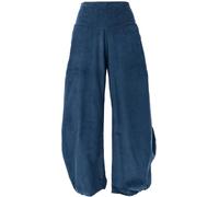 GURU SHOP Pantalones anchos Boho Cord Pluderhose, Boho de pana fina, pantalones de pana para mujer, azul oscuro, 36