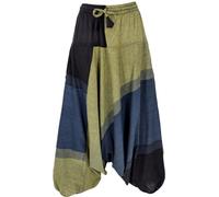 GURU-SHOP, Pantalones de Harén a Rayas, Pluderhose, Boho Pumphose, Aladdin Pants, Lemon, Algodón, Tamaño:40, Pantalones Pluderhosen y Aladin