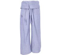 GURU SHOP Pantalones de pesca tailandeses de algodón sólido, pantalones de cartera, pantalones de yoga, talla única, hombre/mujer, azul, talla: talla única, Azul Humo, Talla única