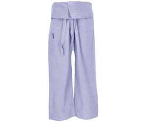 GURU SHOP Pantalones de pesca tailandeses de algodón sólido, pantalones de cartera, pantalones de yoga, talla única, hombre/mujer, azul, talla: talla única, Azul Humo, Talla única