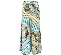 GURU SHOP Pantalones de yoga anchos para batik, estilo bohemio, color negro y marrón, Salvia, 38