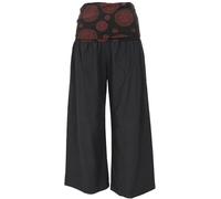 Guru-Shop Pantalones Goa de Yoga y Bienestar, Negro, Algodón, Tamaño:S (36), Pantalones Largos Hippie