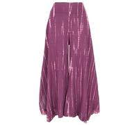 GURU SHOP Pantalones Palazzo Abiertos de Verano Falda Batik Aireada Pantalones Mujer Azul Sintético Talla: 38, ciruela, 38